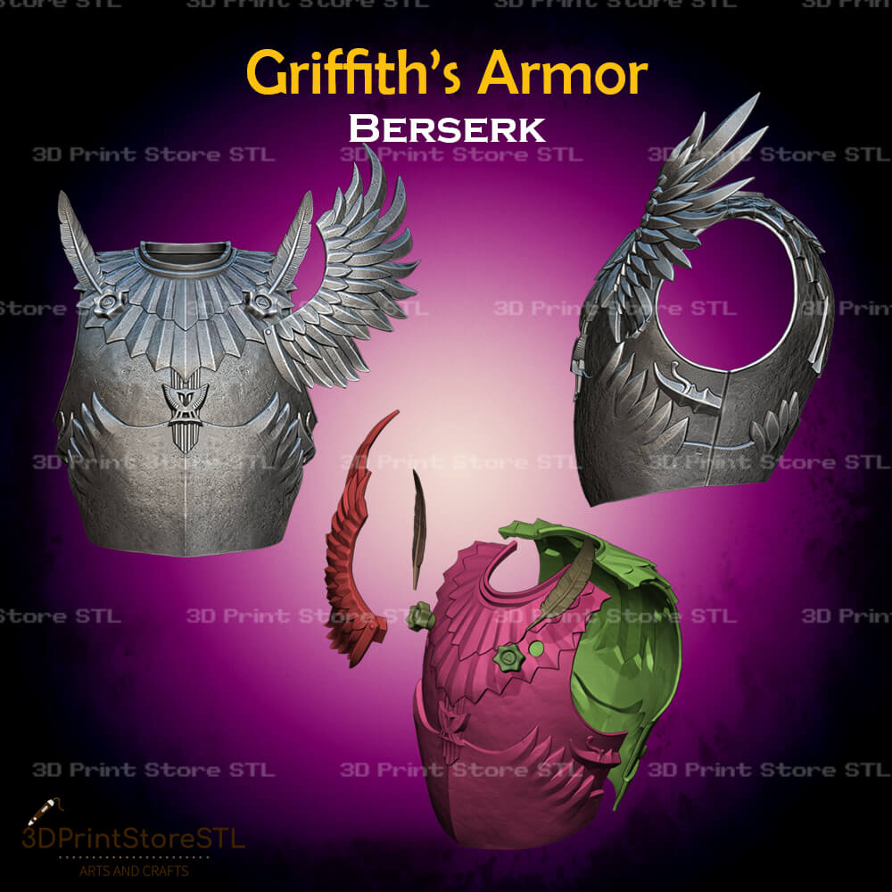 Griffith Set STL File for Berserk Cosplay and 3D Print Model