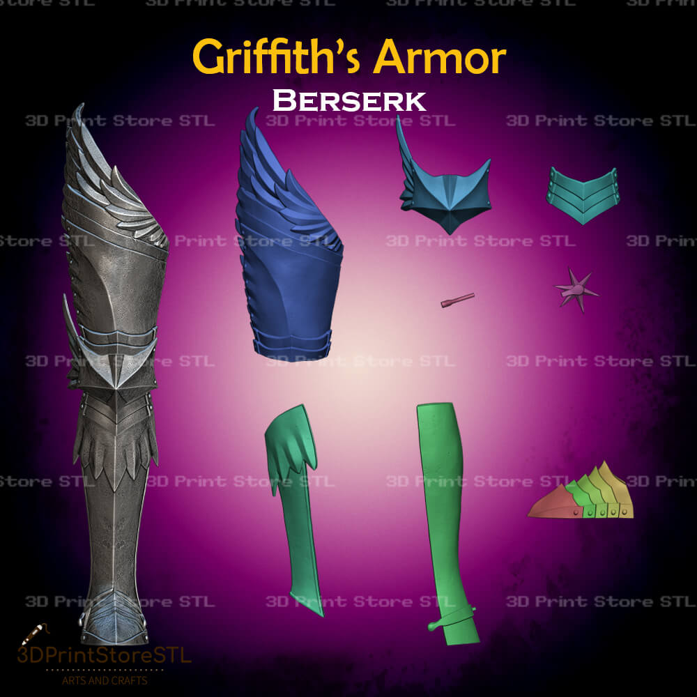 Griffith Set STL File for Berserk Cosplay and 3D Print Model