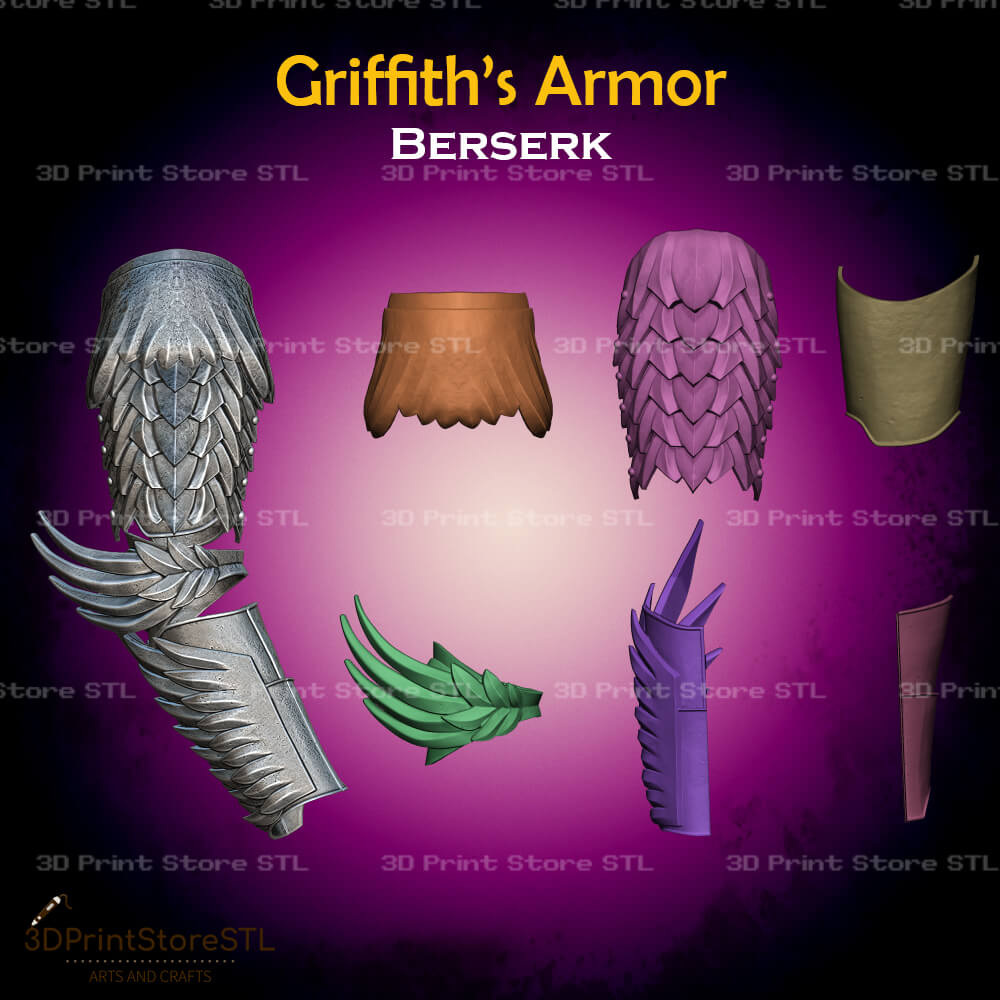 Griffith Set STL File for Berserk Cosplay and 3D Print Model