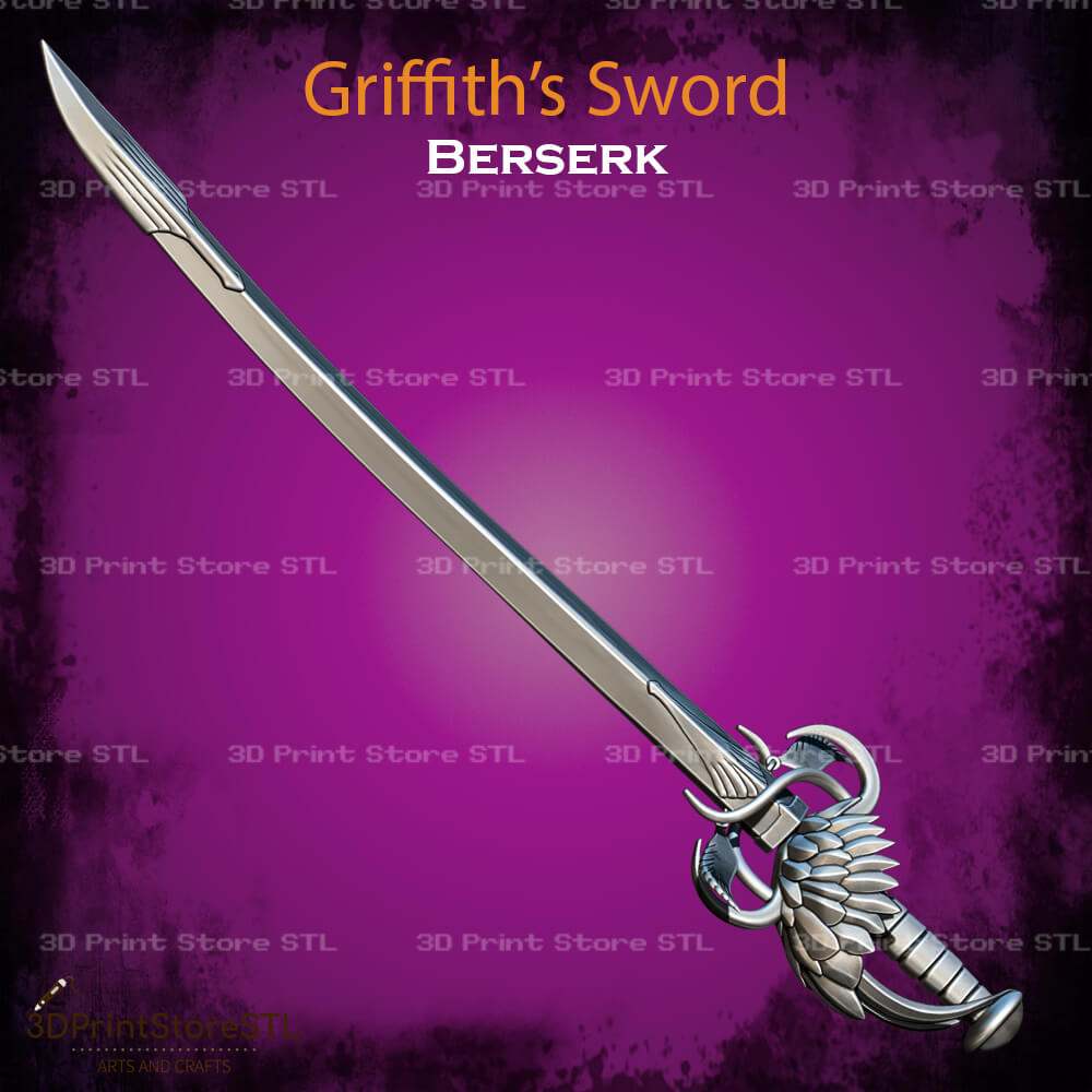 Griffith Sword STL File for Berserk Cosplay and 3D Print Model
