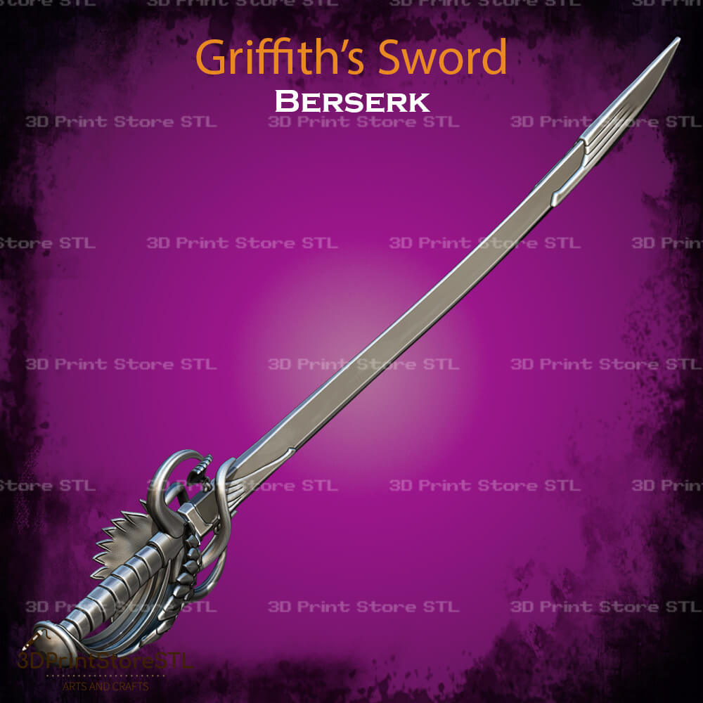 Griffith Sword STL File for Berserk Cosplay and 3D Print Model