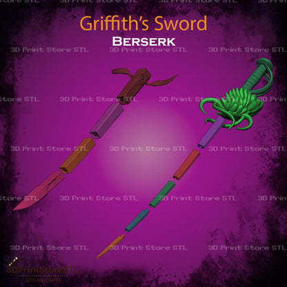 Griffith Sword STL File for Berserk Cosplay and 3D Print Model