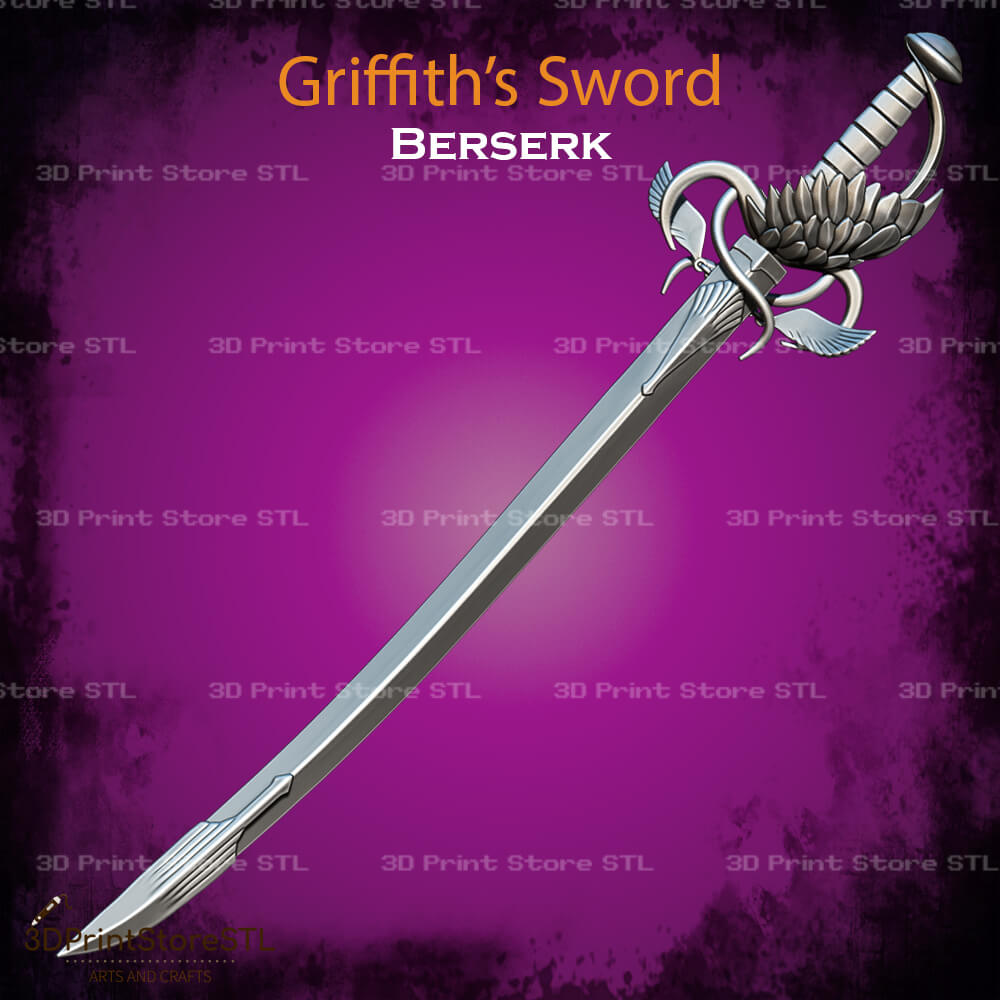 Griffith Sword STL File for Berserk Cosplay and 3D Print Model