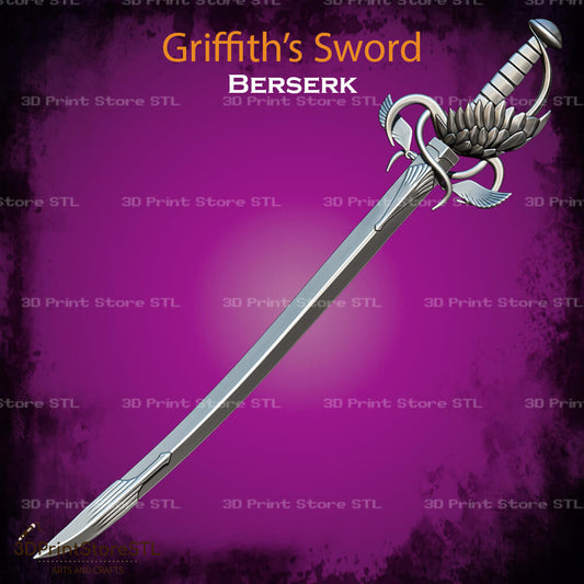 Griffith Sword STL File for Berserk Cosplay and 3D Print Model