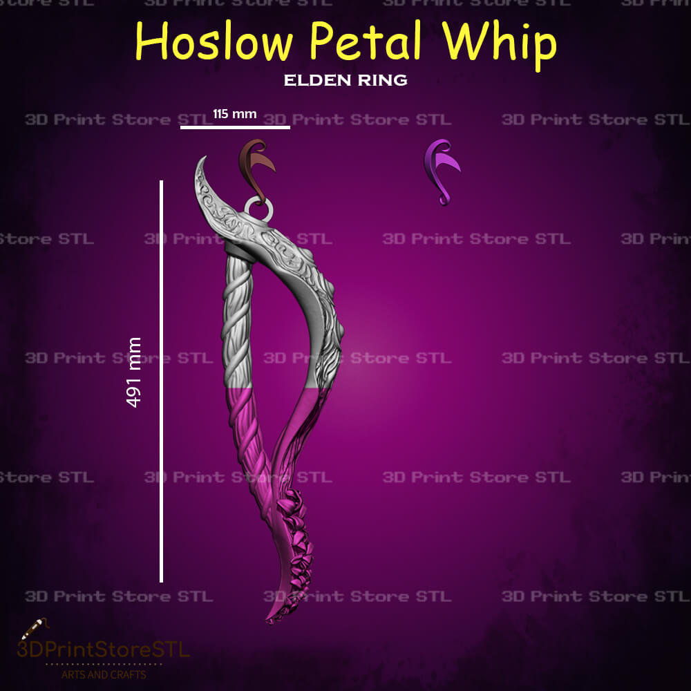 Hoslow Petal Whip STL File for Elden Ring Cosplay and 3D Print Model
