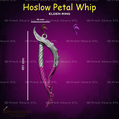 Hoslow Petal Whip STL File for Elden Ring Cosplay and 3D Print Model