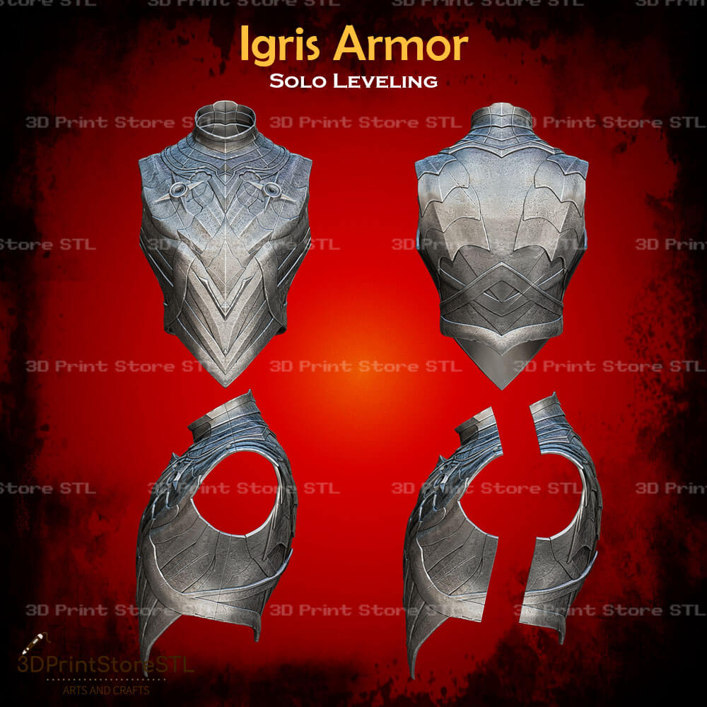 Igris Armor STL File for Solo Leveling Cosplay and 3D Print Model