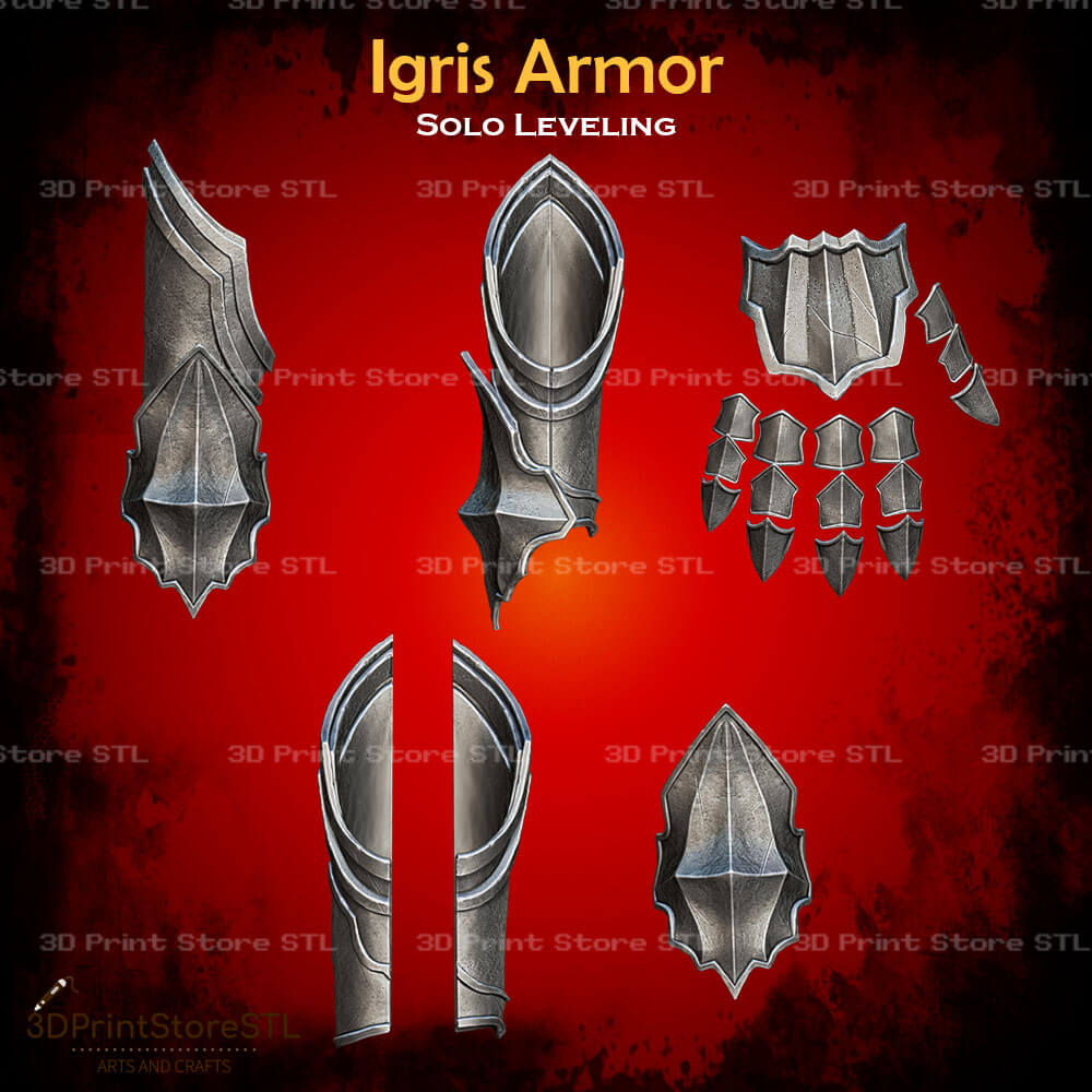 Igris Armor STL File for Solo Leveling Cosplay and 3D Print Model