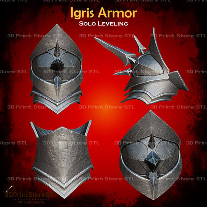 Igris Armor STL File for Solo Leveling Cosplay and 3D Print Model