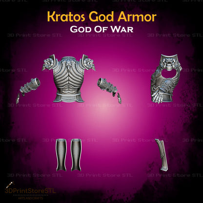 Kratos God Armor STL File for God Of War Cosplay and 3D Print Model