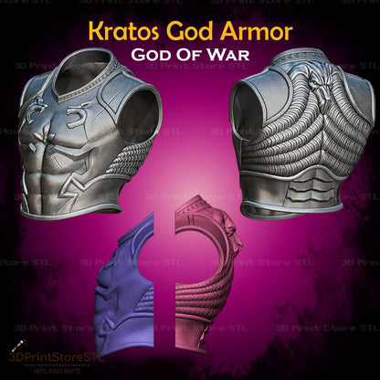 Kratos God Armor STL File for God Of War Cosplay and 3D Print Model
