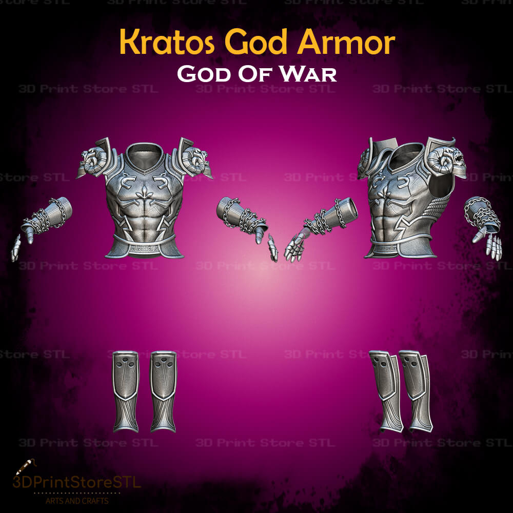 Kratos God Armor STL File for God Of War Cosplay and 3D Print Model