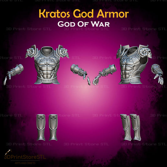 Kratos God Armor STL File for God Of War Cosplay and 3D Print Model