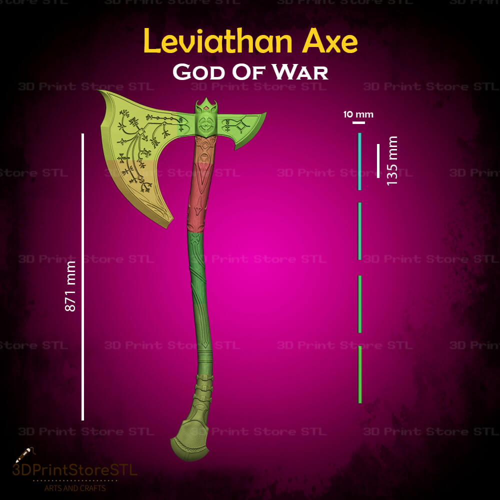 Leviathan Axe STL File for God of War Cosplay and 3D Print Model