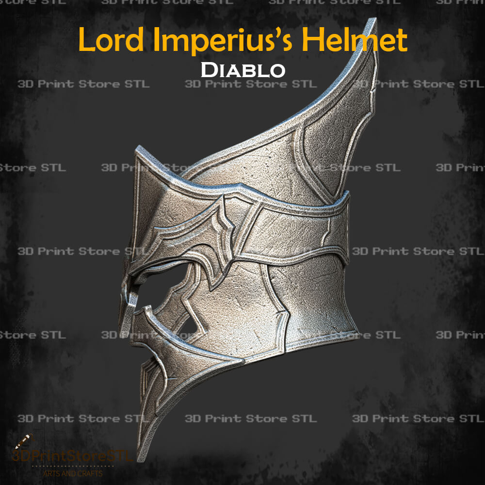 Lord Imperius Helmet STL File for Diablo Cosplay and 3D Print Model