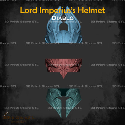 Lord Imperius Helmet STL File for Diablo Cosplay and 3D Print Model