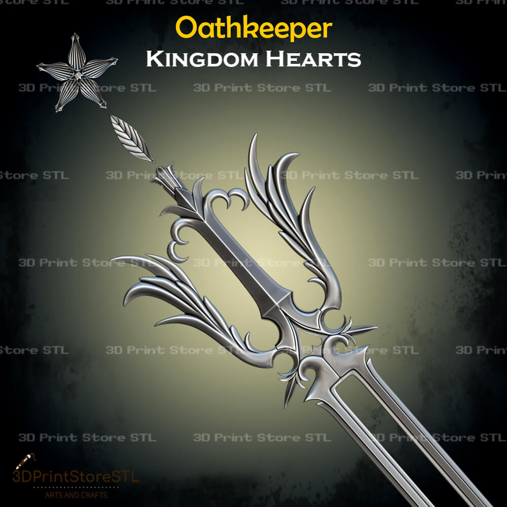 Oathkeeper STL File for Kingdom Hearts Cosplay and 3D Print Model