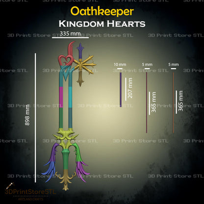Oathkeeper STL File for Kingdom Hearts Cosplay and 3D Print Model