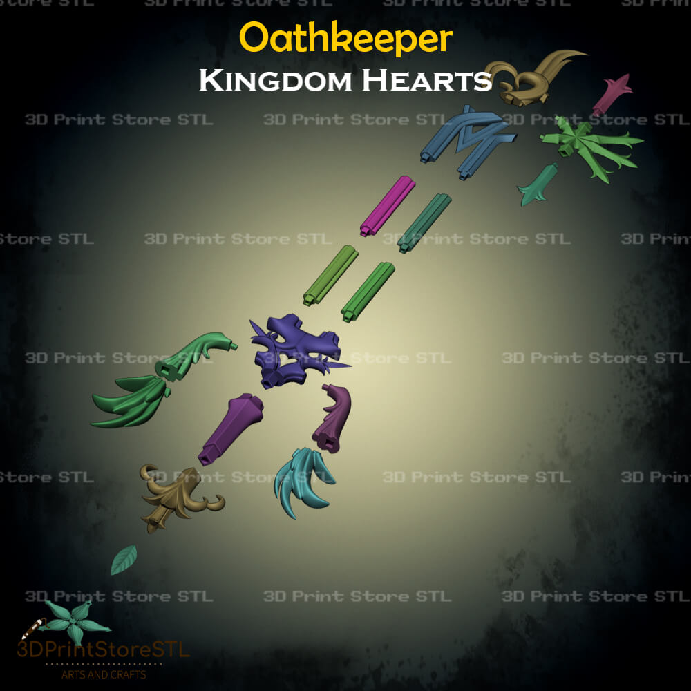 Oathkeeper STL File for Kingdom Hearts Cosplay and 3D Print Model