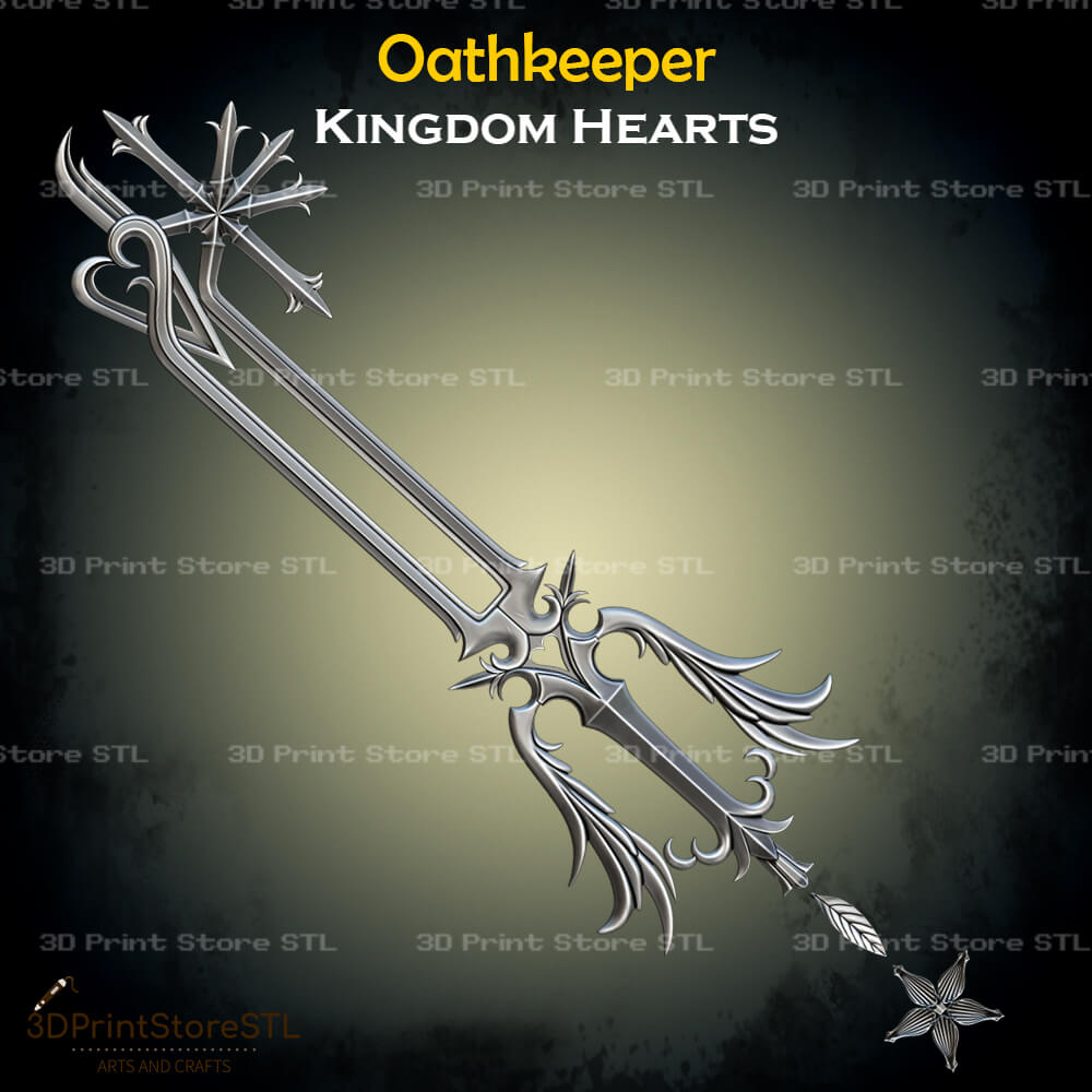 Oathkeeper STL File for Kingdom Hearts Cosplay and 3D Print Model