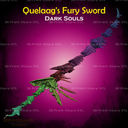 Quelaag's Fury Sword STL File for Dark Souls Cosplay and 3D Print Model