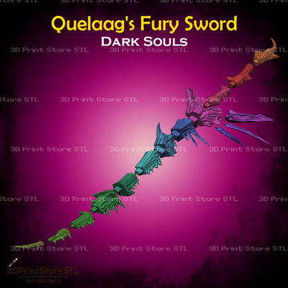 Quelaag's Fury Sword STL File for Dark Souls Cosplay and 3D Print Model