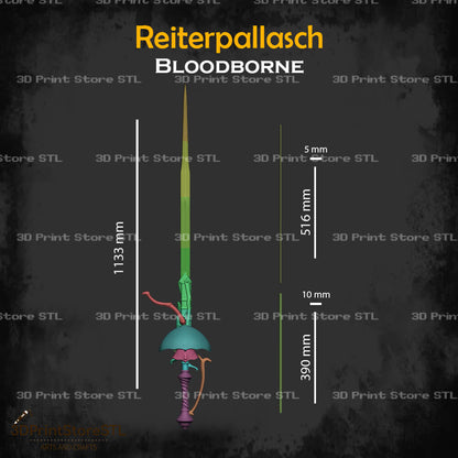 Reiterpallasch STL File for Bloodborne Cosplay and 3D Print Model