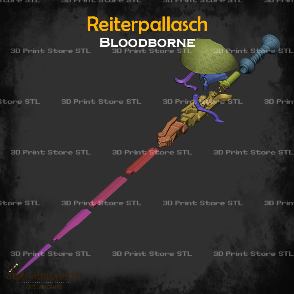 Reiterpallasch STL File for Bloodborne Cosplay and 3D Print Model
