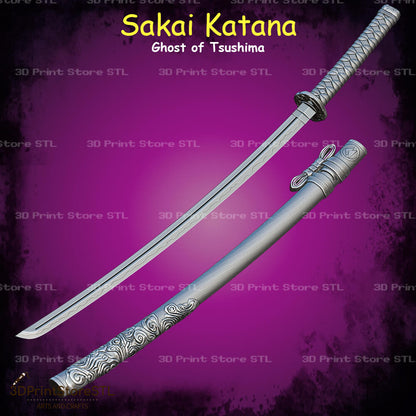 Sakai Katana STL File for Ghost of Tsushima Cosplay and 3D Print Model