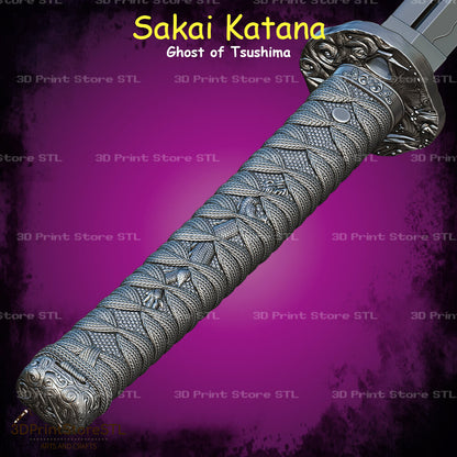 Sakai Katana STL File for Ghost of Tsushima Cosplay and 3D Print Model