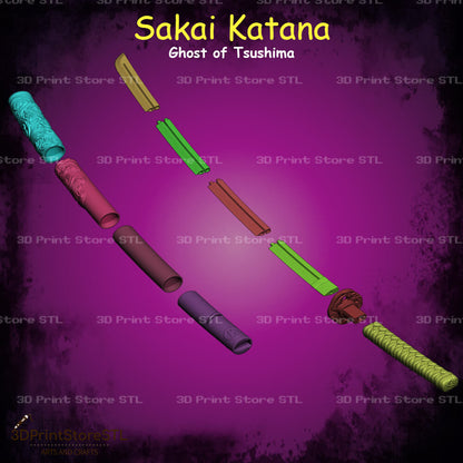 Sakai Katana STL File for Ghost of Tsushima Cosplay and 3D Print Model