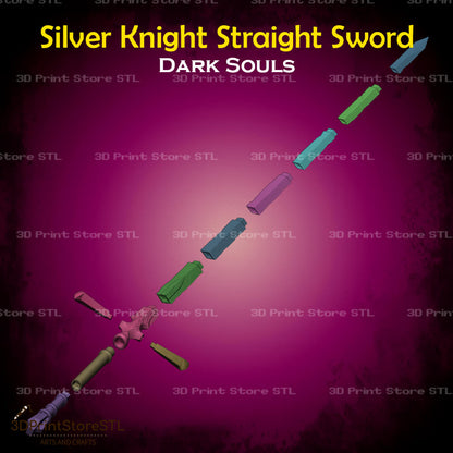 Silver Knight Straight Sword STL File for Dark Souls Cosplay and 3D Print Model