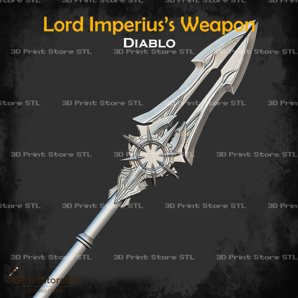 The Spear of Valor STL File for Diablo Cosplay and 3D Print Model