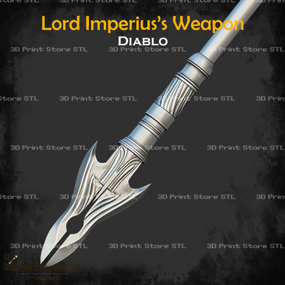The Spear of Valor STL File for Diablo Cosplay and 3D Print Model