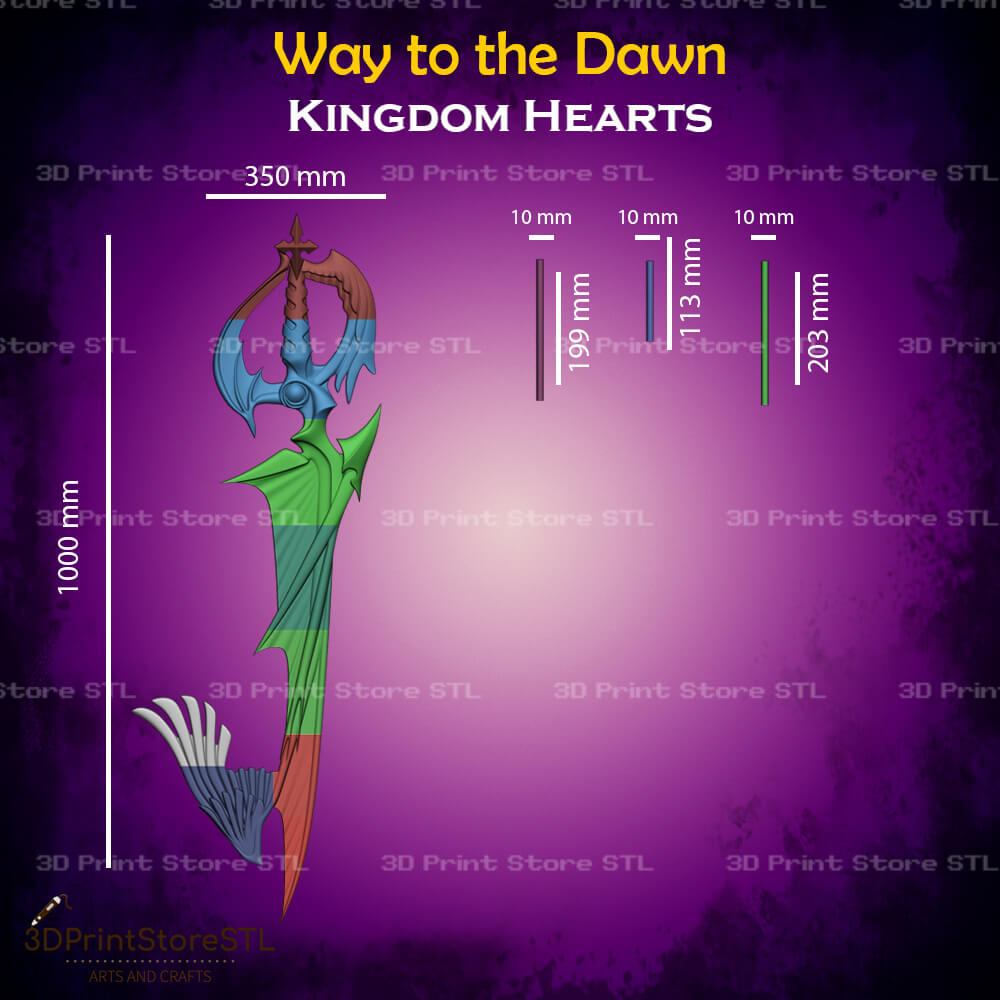 Way to the Dawn STL File for Kingdom Hearts Cosplay and 3D Print Model