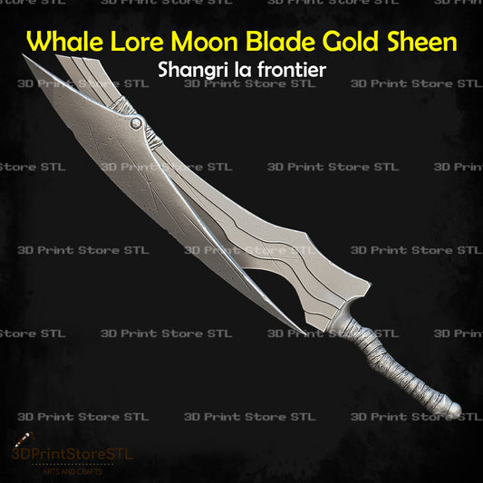 Whale Lore Moon Blade Gold Sheen STL File for Shangri-La Frontier Cosplay and 3D Print Model
