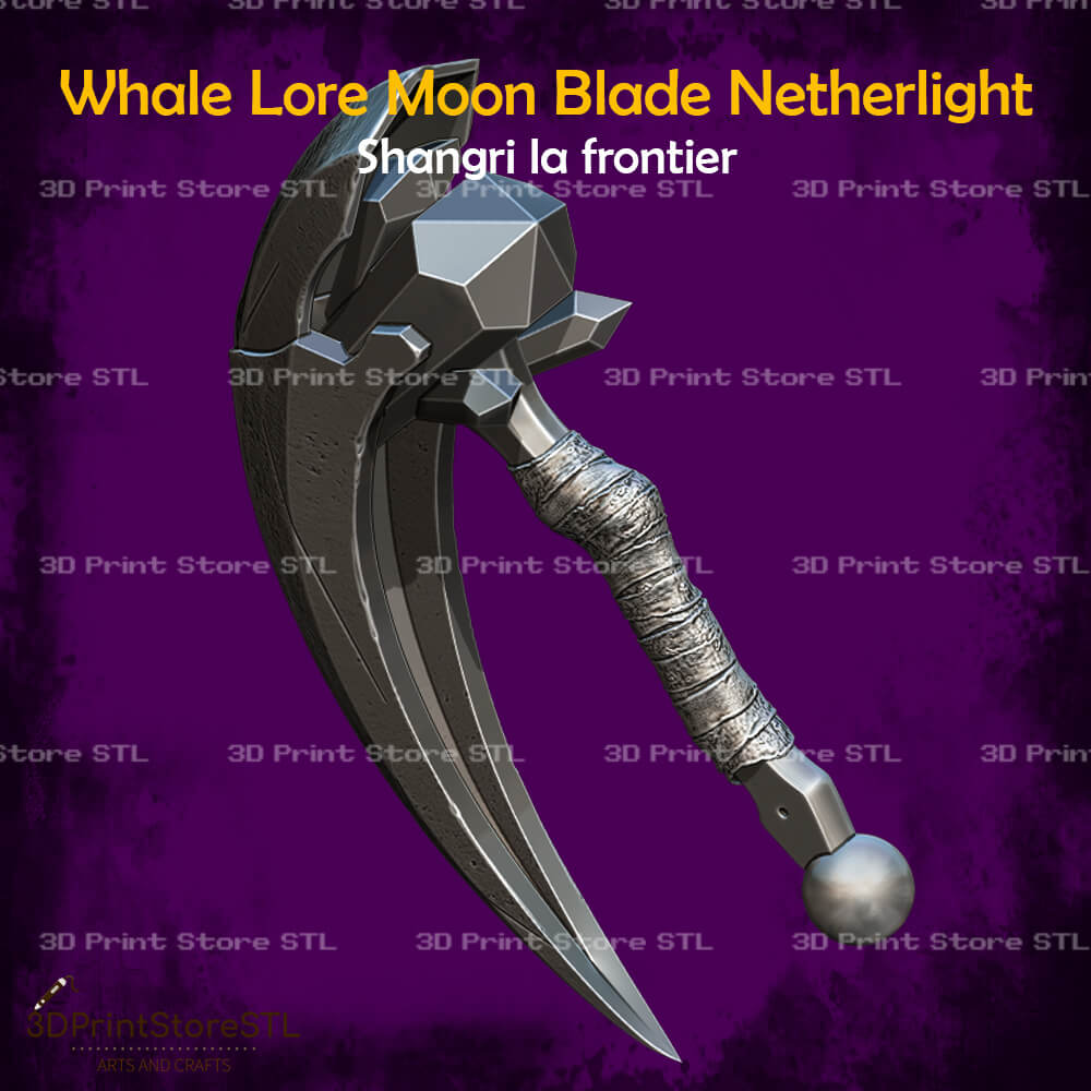 Whale Lore Moon Blade Netherlight STL File for Shangri-La Frontier Cosplay and 3D Print Model