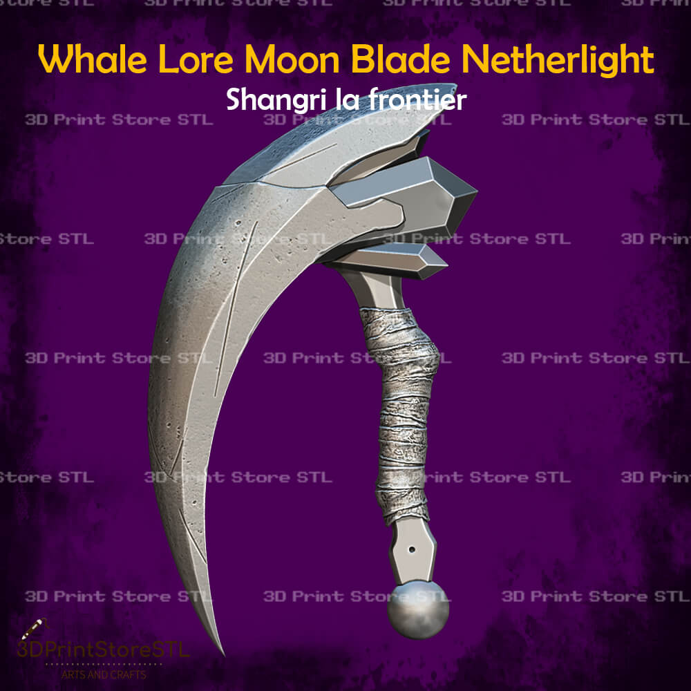 Whale Lore Moon Blade Netherlight STL File for Shangri-La Frontier Cosplay and 3D Print Model