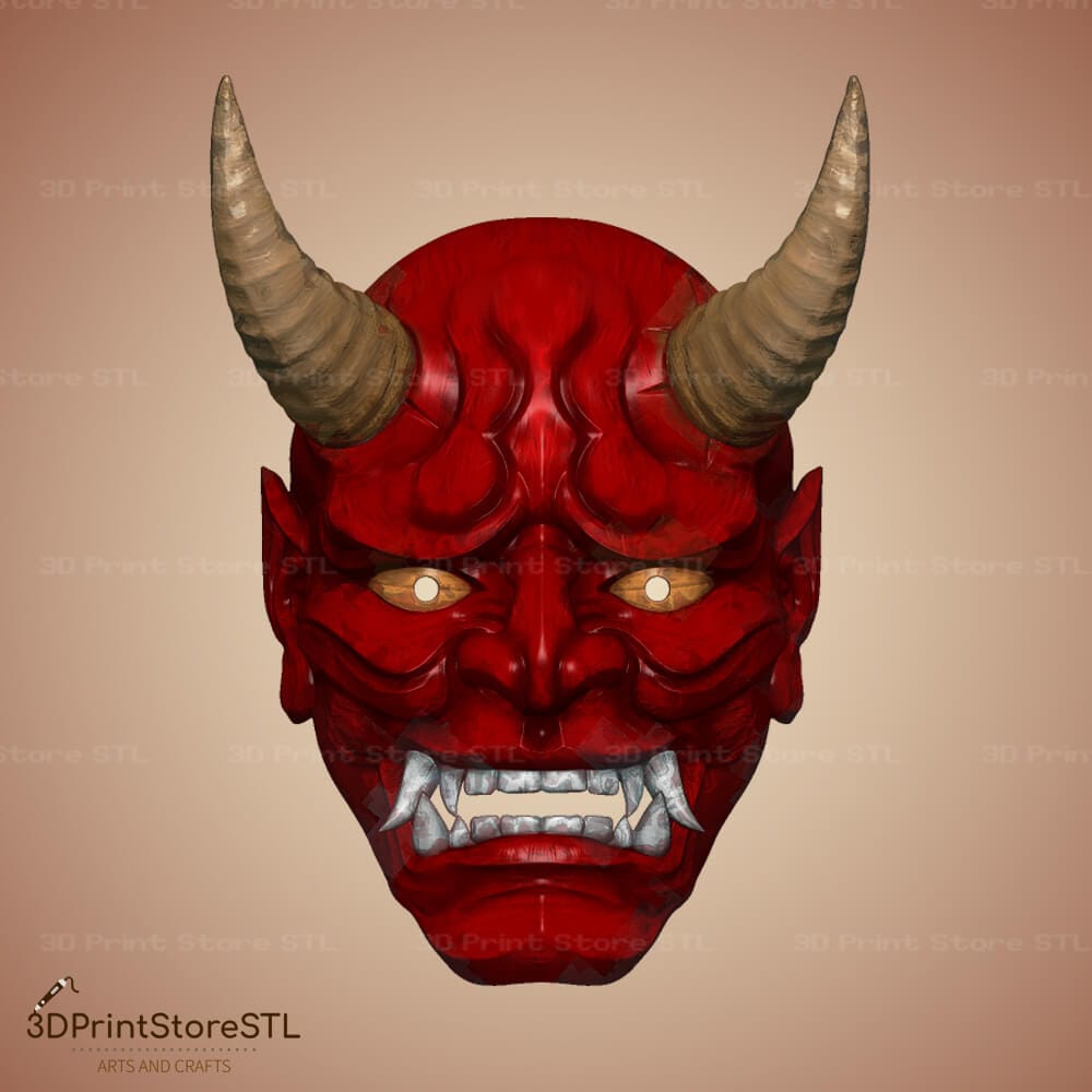 Traditional Japanese Mask Cosplay 3D Print Model STL File 3DPrintStoreSTL