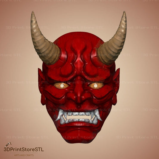 Traditional Japanese Mask Cosplay 3D Print Model STL File 3DPrintStoreSTL