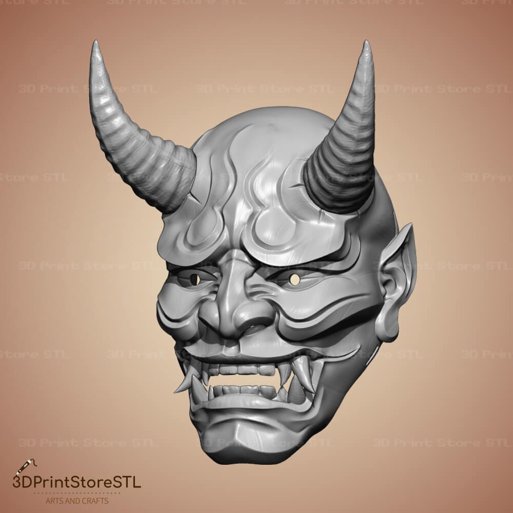 Traditional Japanese Mask Cosplay 3D Print Model STL File 3DPrintStoreSTL