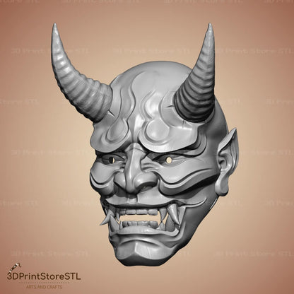 Traditional Japanese Mask Cosplay 3D Print Model STL File 3DPrintStoreSTL