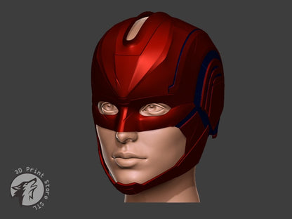 Captain Marvel helmet - Marvel Comics + Taxes - 3DPrintStoreSTL